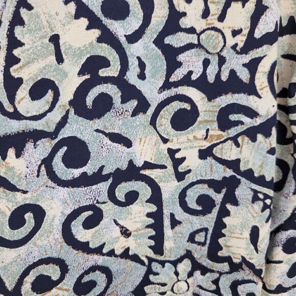 Vtg 80's Dress Midi Sleeveless V-neck Mock Wrap Pinafore Scroll Heart Green Sz S - Picture 12 of 12